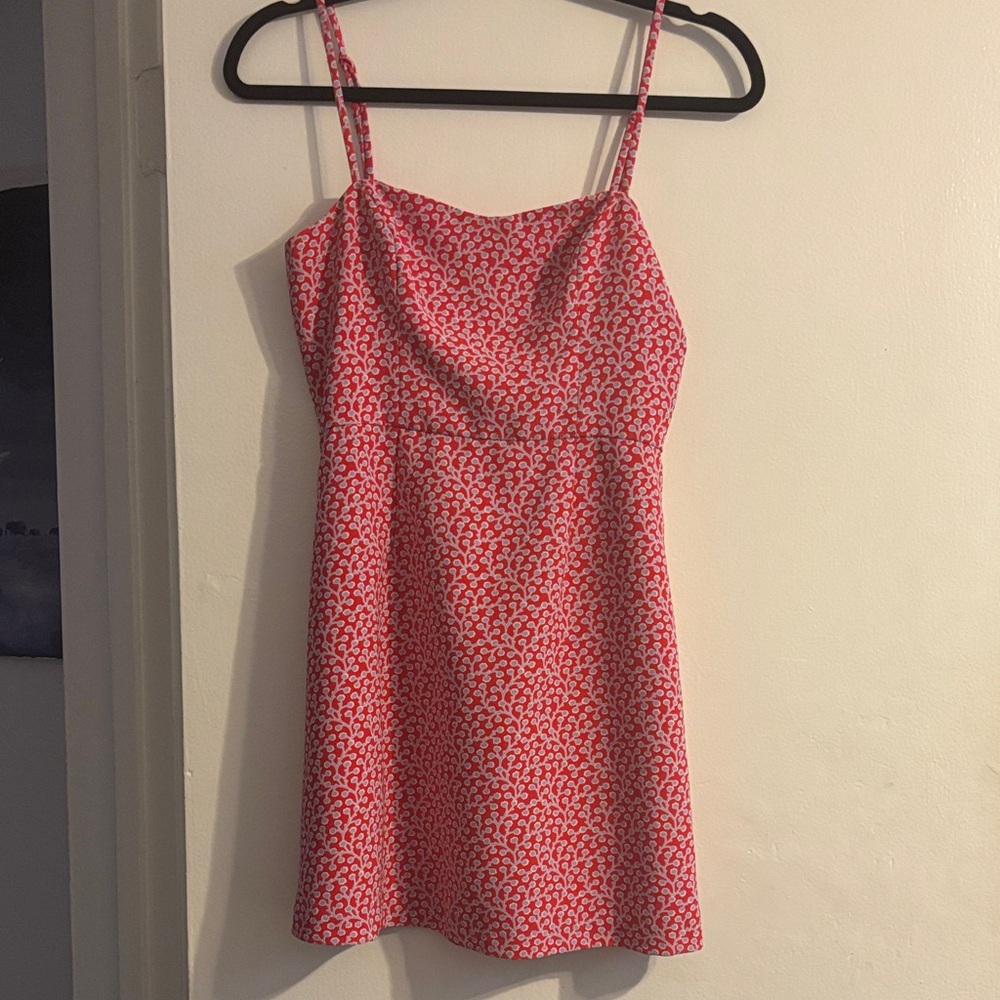 French Connection Red and Light Blue Mini Dress